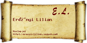 Erényi Lilian névjegykártya